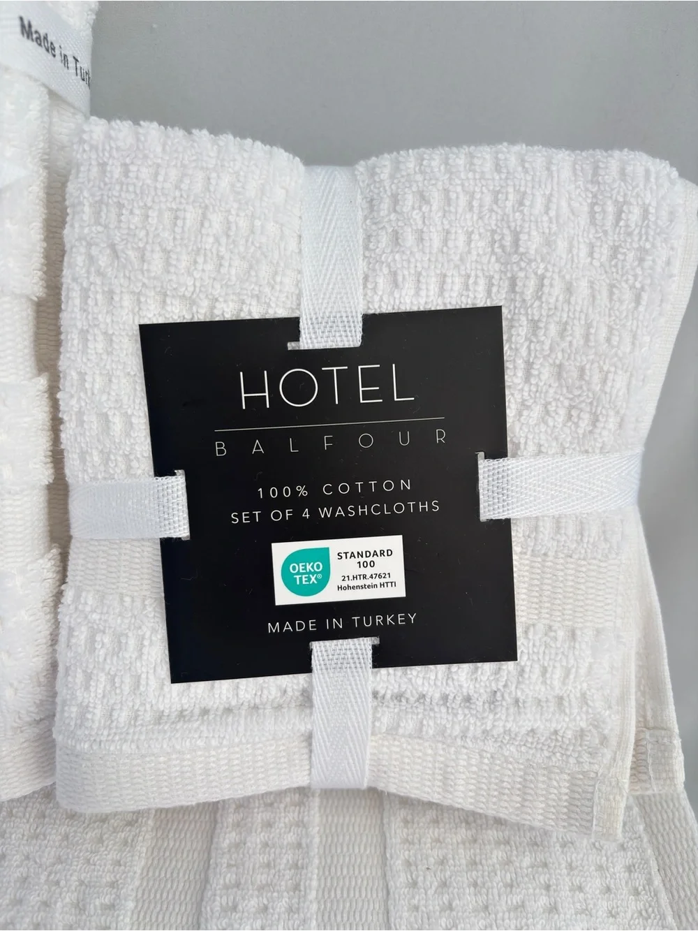 NWT 8Pc Hotel Balfour Turkish White Waffle Bath Towel Set Made in Turkey Spa